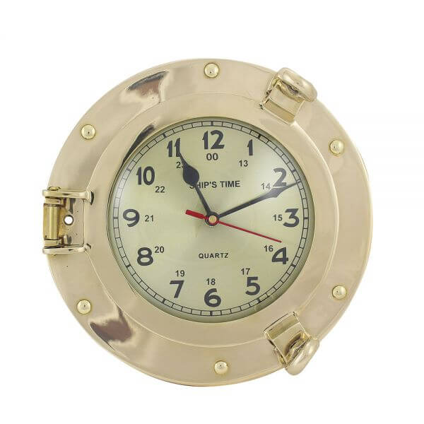 Zegar marynistyczny w Bulaju z mosiądzu 23 cm