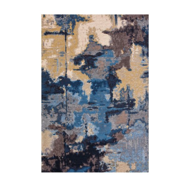 Dywan łatwoczyszczący niebiesko-beżowy  abstrakcja Marmara160 x 230 cm