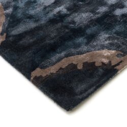 Dywan ręcznie tkany niebiesko-beżowy  abstrakcja Escape