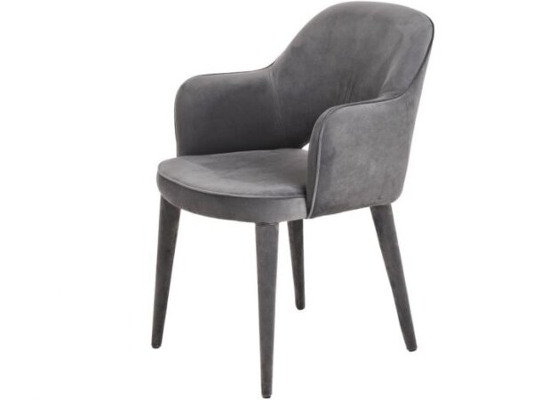 Krzesło szare tapicerowane Cosy Velvet Grey Pols Potten