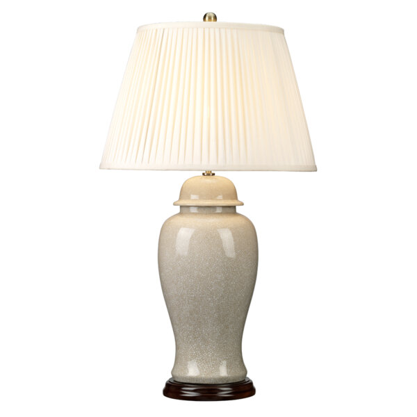 Duża lampa stołowa Ivory Crackle ? 1 źródło światła Elstead Lighting