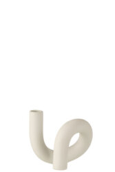Świecznik Tors Ceramiczny Biały 17 cm