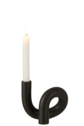 Świecznik Tors Ceramiczny Czarny 17 cm