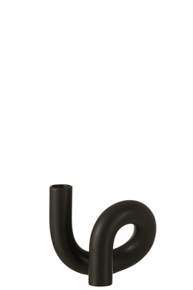 Świecznik Tors Ceramiczny Czarny 17 cm
