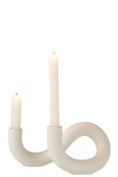 Świecznik Tors Ceramiczny Biały 25 cm