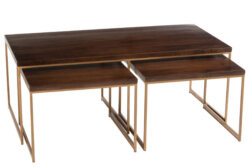 Zestaw drewnianych stolików Rafi 120 cm