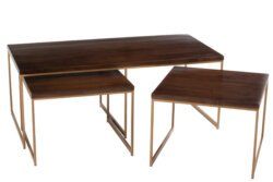 Zestaw drewnianych stolików Rafi 120 cm