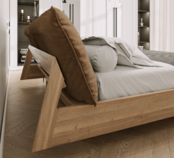 OSSI łóżko z łamanym oparciem z mięsistymi poduchami OSSKA DESIGN