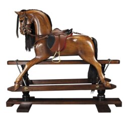 DEKORACJA drewniany wiktoriański koń na biegunach ?Victorian Rocking Horse AUTHENTIC MODELS